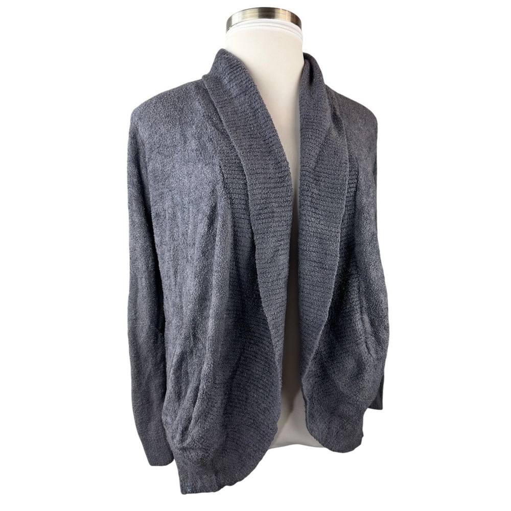 Barefoot Dreams CozyChic Lite Circle Cardigan Blue Open Front Womens M Style 452 - Picture 8 of 8